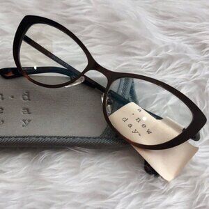 A New Day Women's Cateye Blue Light Filtering Glasses W/Soft Case - Bronze